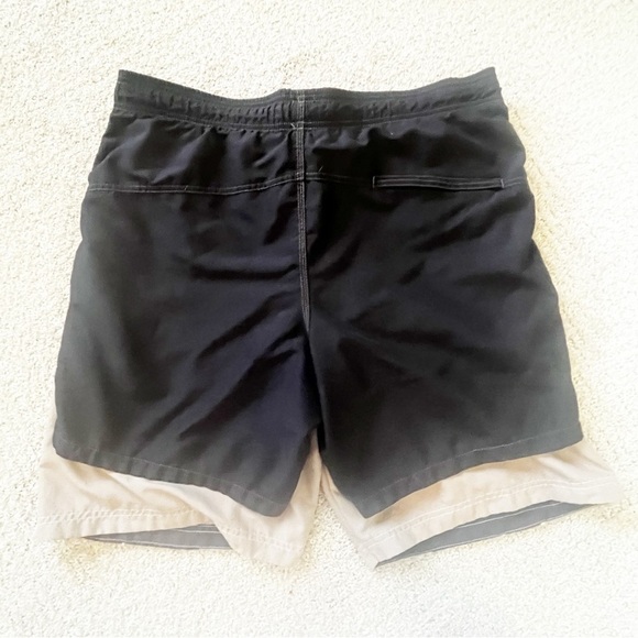Speedo Mens Swim Trunks Sz L Mesh Lined Pockets Black Tan Short Long Lot 2x - Picture 6 of 12